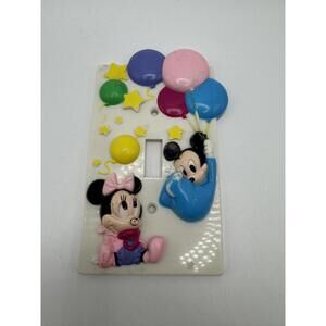 Vtg 1984 Walt Disney Babies Mickey & Minnie Mouse Light Switch Cover Plate